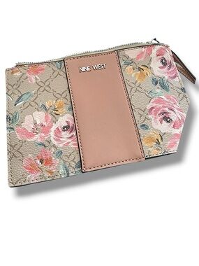 Nine West Pink Floral Cosmetic Pouch